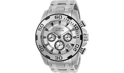 Invicta Men's 22317 Pro Diver Quartz Chronograph Silver Dial Watch