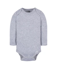 Gerber Baby Girls Long Sleeve Onesies Bodysuits, 6-Pack, White/Black Variety
