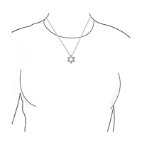 Bling Jewelry Hanukkah Star of David Pendant Necklace: Cz Accent Sterling Silver Bat Mitzvah
