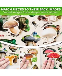 Quokka 3X Set Montessori Wooden Puzzles for Toddlers 2-4 – Mushrooms Flowers Leaves