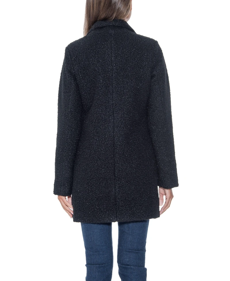 Sebby Collection Women's Boucle Double Breasted Walking Coat