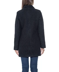 Sebby Collection Women's Boucle Double Breasted Walking Coat