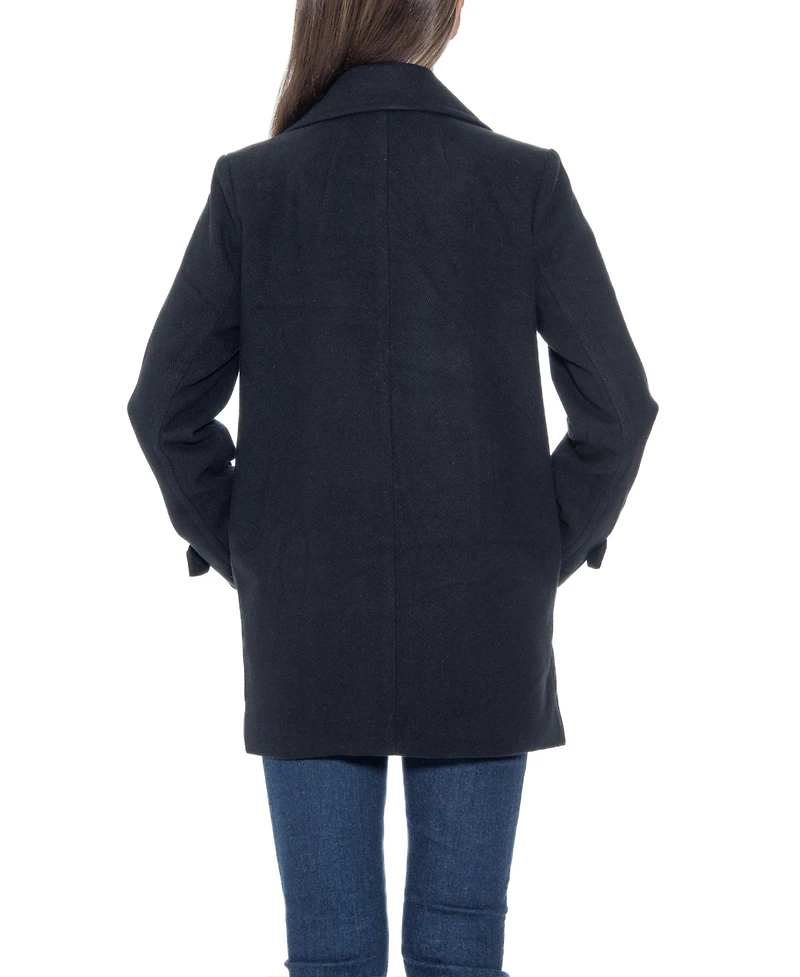 Sebby Collection Women's Double Breasted Pea Coat
