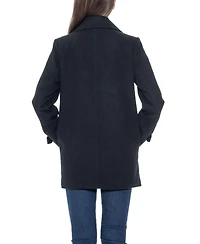 Sebby Collection Women's Double Breasted Pea Coat