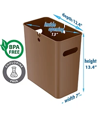 iTouchless SlimGiant Plastic Wastebasket with Handles 4.2 Gallon Set of 2