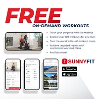 Sunny Health & Fitness Electromagnetic Recumbent Cross Trainer Exercise Elliptical Bike w/Arm Exercisers, Exclusive SunnyFit App Bluetooth Connectivit