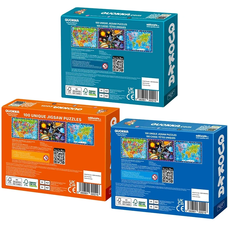 Quokka 100 Pieces Search and Find Floor Jigsaw Puzzles for Kids Ages 4-6 - 3 Set Educational Puzzles