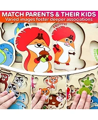 Quokka 3xSET Wooden Animal Peg Puzzles for Toddlers Ages 1-3-5