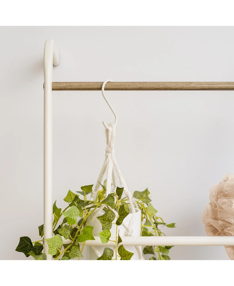 Iris Usa Free-Standing Clothing Rack, Clothes Organizer, Ladder Style, Metal Garment Rack, White