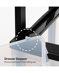 Iris Usa 3-Drawer Plastic Storage Dresser, 2-Pack, Standing Organizer Storage Container Bin with Drawers for Clothes Crafts Classroom Bedroom Dorm, Bl