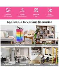10 Drawer Rolling Storage Cart Scrapbook Paper Office School Organizer