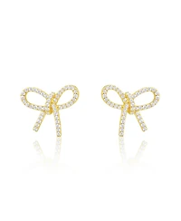 Etoielle Yellow Gold Tone Bow Studs