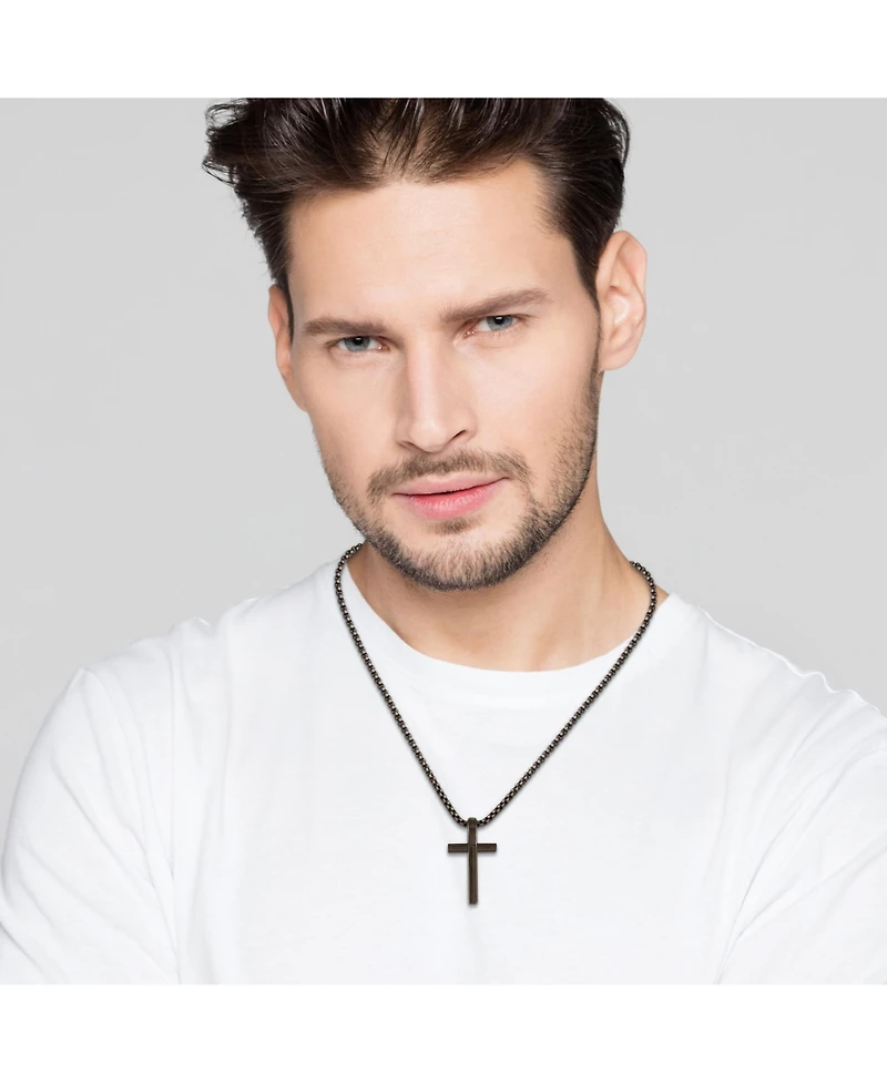 Lucky Brand Black Cross Pendant 22" Chain