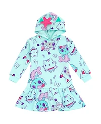 Gabby's Dollhouse Girls Dreamworks Pandy Paws Cakey Cat MerCat Fleece Dress to