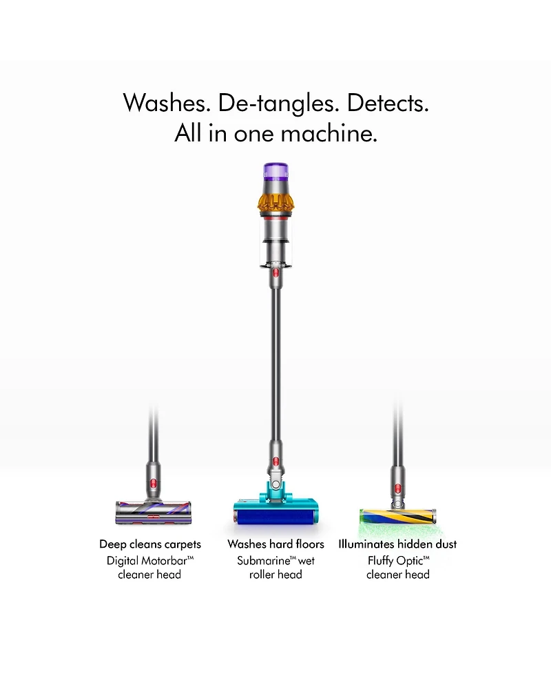 Dyson V15s Detect Submarine Wet & Dry Vacuum Cleaner | Yellow/Nickel