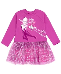 Marvel Toddler Girls Spider-Man Spider-Gwen Ghost Spider French Terry Dress to