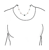 Bling Jewelry Tin Cup Freshwater Cultured Pearl Natural Stone Necklace Chain Station Yellow Gold Plated Sterling Silver 16 18 Inch