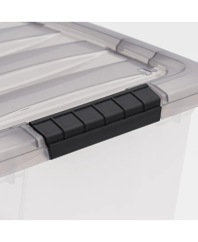 Iris Usa 13 Quart Stack & Pull Clear storage Box, Gray, 8 Pack