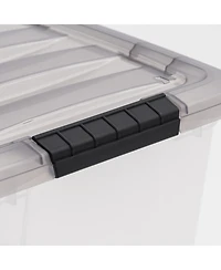 Iris Usa 13 Quart Stack & Pull Clear storage Box, Gray, 8 Pack