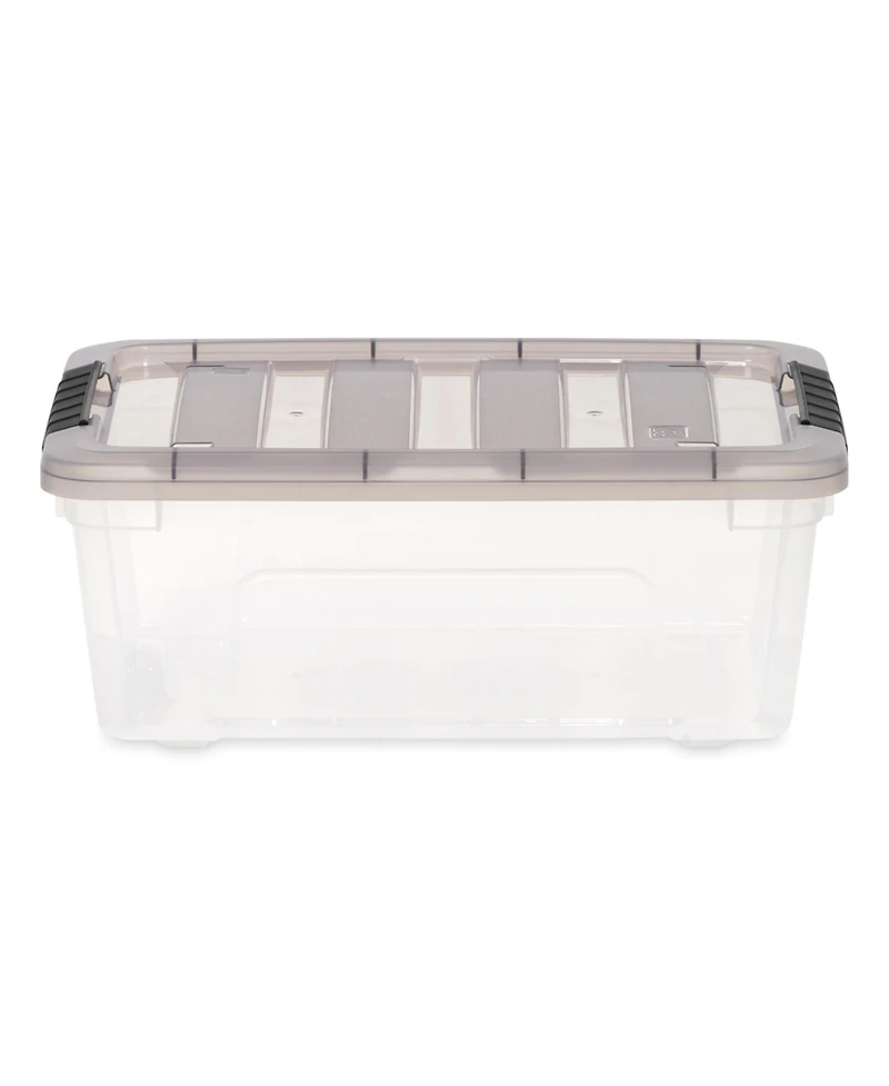 Iris Usa 13 Quart Stack & Pull Clear storage Box, Gray, 8 Pack