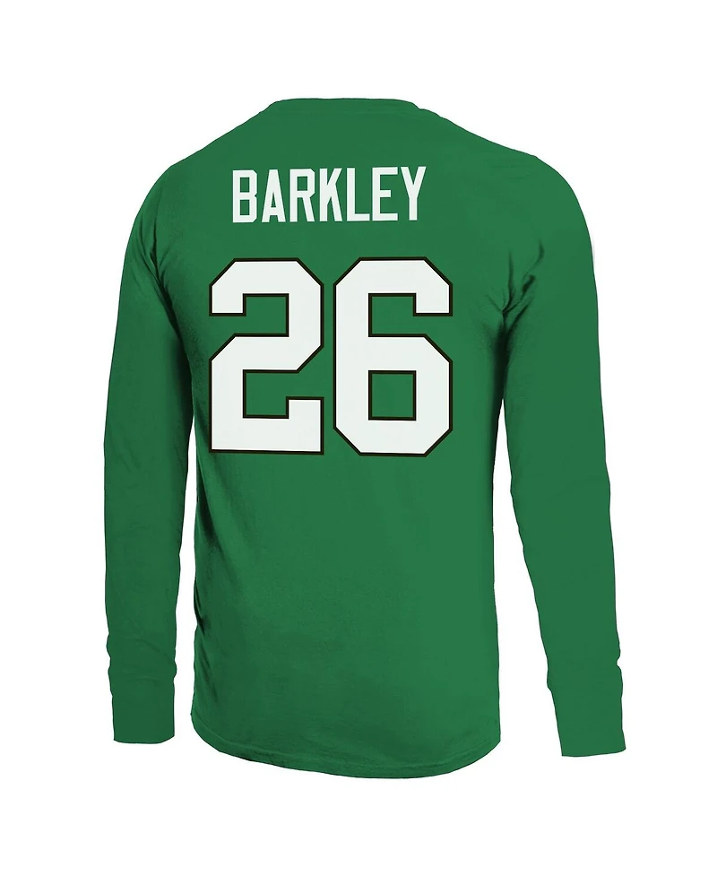 Majestic Men's Saquon Barkley Kelly Green Philadelphia Eagles Name Number Long Sleeve T-Shirt