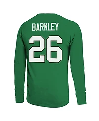 Majestic Men's Saquon Barkley Kelly Green Philadelphia Eagles Name Number Long Sleeve T-Shirt
