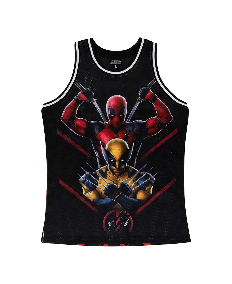 Lids Men's Black Deadpool Wolverine Big Print Basketball Jersey