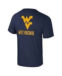Colosseum Men's Navy West Virginia Mountaineers Logo Lockup 2-Hit Active Blend T-Shirt