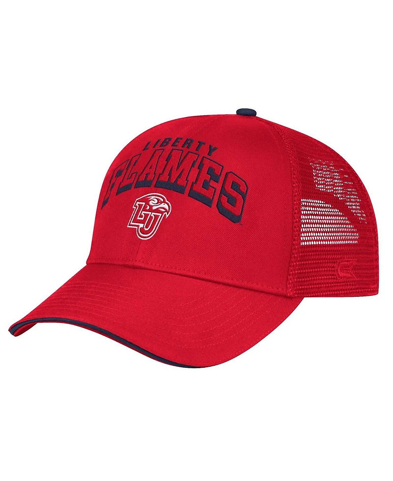 Colosseum Men's Red Liberty Flames Wyatt Primary Team Trucker Adjustable Hat