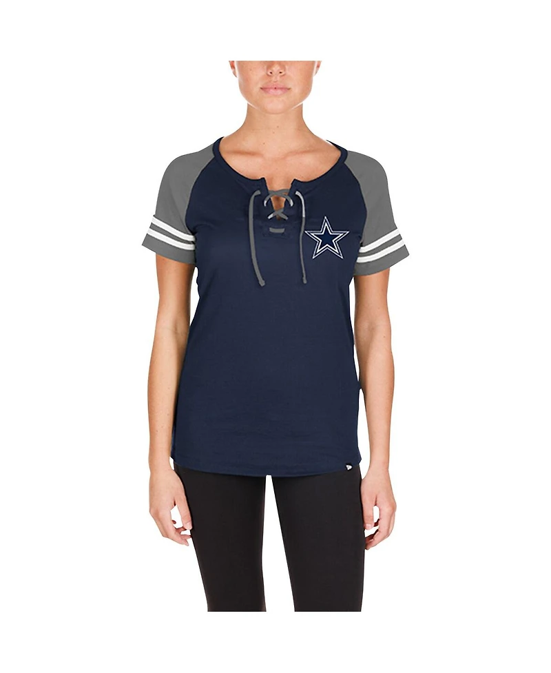 New Era Women's Navy Dallas Cowboys Lace-Up Raglan T-Shirt