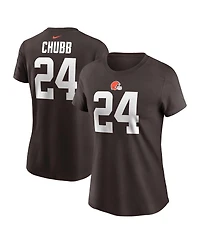 Nike Women's Nick Chubb Brown Cleveland Browns Player Name Number T-Shirt