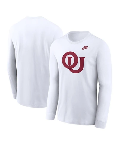 Nike Men's White Oklahoma Sooners Legacy Primary Logo Long Sleeve T-Shirt