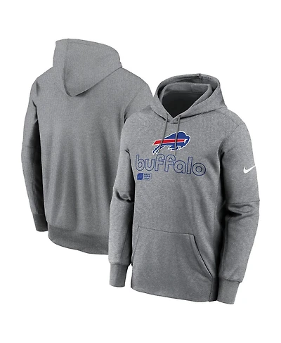 Nike Men's Heather Gray Buffalo Bills Performance Pullover Hoodie
