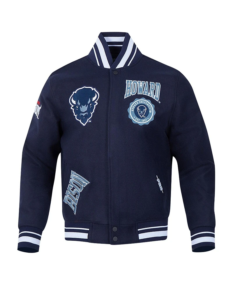 Pro Standard Men's Navy Howard Bison Crest Wool Full-Zip Jacket
