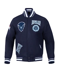 Pro Standard Men's Navy Howard Bison Crest Wool Full-Zip Jacket