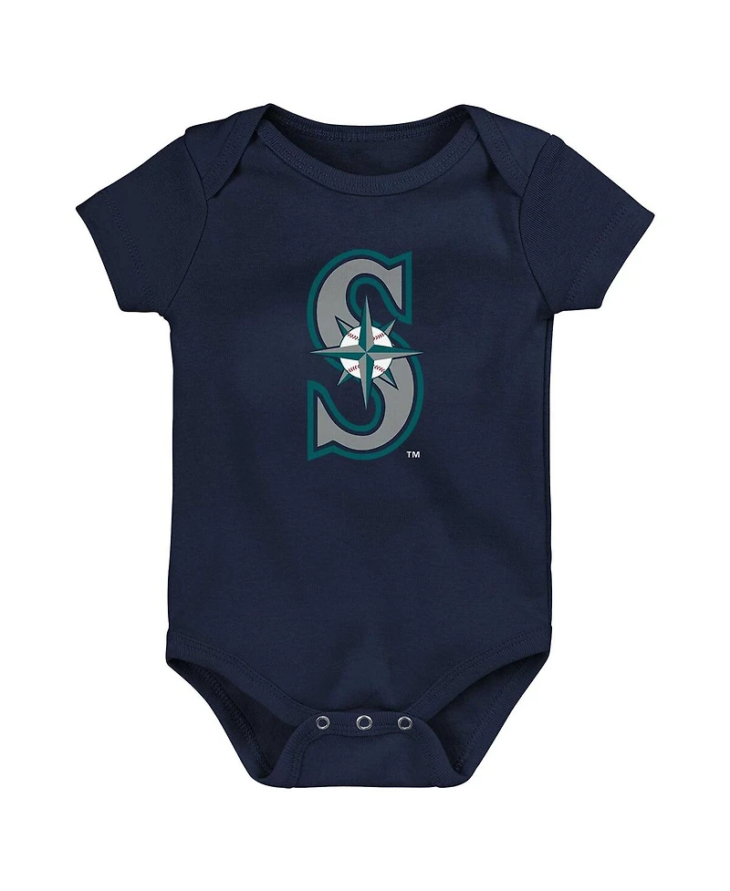 Outerstuff Baby Boys and Girls Fanatics Seattle Mariners Fan Pennant 3-Pack Bodysuit Set