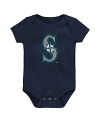 Outerstuff Baby Boys and Girls Fanatics Seattle Mariners Fan Pennant 3-Pack Bodysuit Set