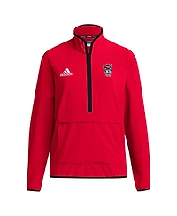 Adidas Men's Red Nc State Wolfpack Coaches Sideline Half-Zip Jacket