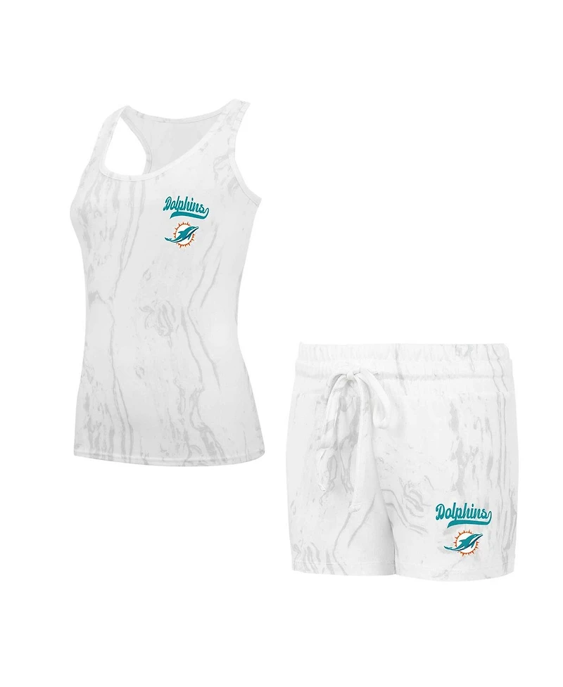 Concepts Sport Women's Miami Dolphins Quartz Hacci Knit Tank Top Shorts Sleep Set
