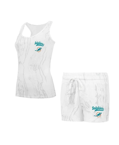 Concepts Sport Women's Miami Dolphins Quartz Hacci Knit Tank Top Shorts Sleep Set
