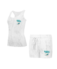 Concepts Sport Women's Miami Dolphins Quartz Hacci Knit Tank Top Shorts Sleep Set