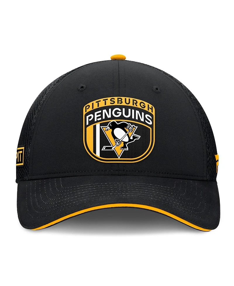 Fanatics Men's Black Pittsburgh Penguins 2024 Nhl Draft On Stage Trucker Adjustable Hat