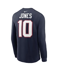 Nike Men's Mac Jones Navy New England Patriots Player Name Number Long Sleeve T-Shirt