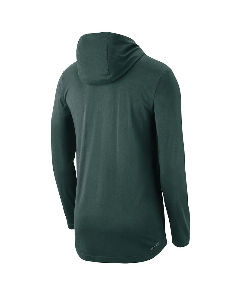 Nike Men's Green Michigan State Spartans Campus Performance Tri-Blend Long Sleeve Hoodie T-Shirt
