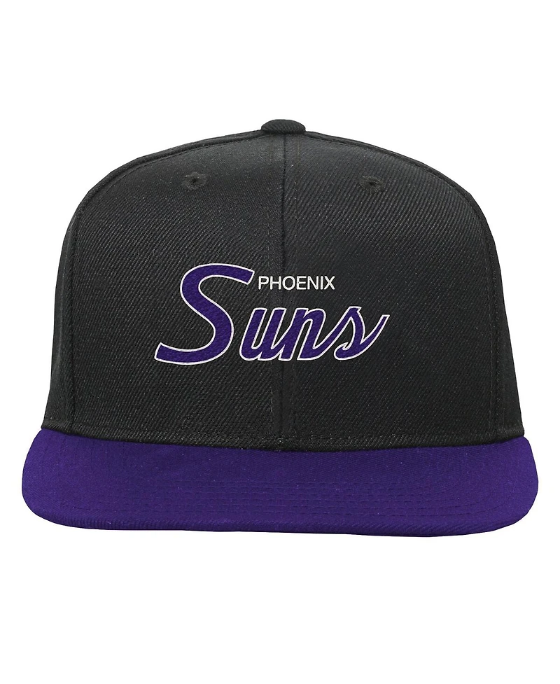 Mitchell & Ness Big Boys and Girls Black Phoenix Suns Team Script Snapback Hat