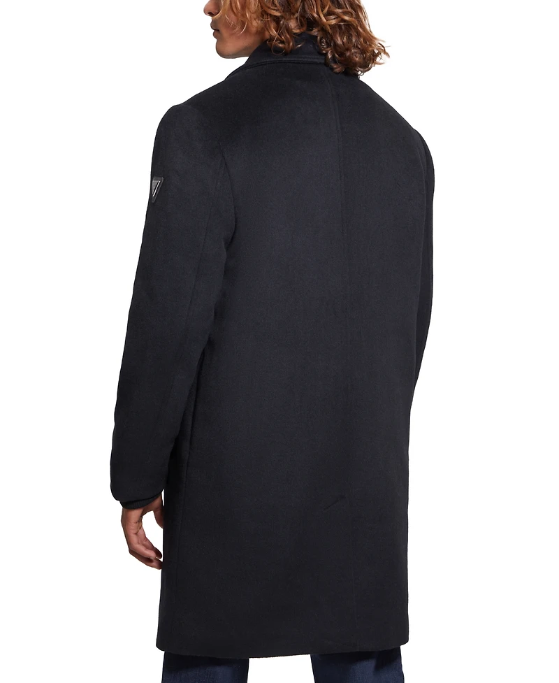 Guess Men's Wool Blend Coat with Removable Quilted Bib