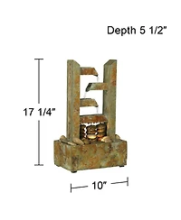 Zigzag Zen 17 1/4" High Small Modern Indoor Decor Slate Stone Tabletop Fountain with Light Desk Relaxation
