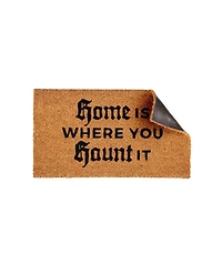 Evergreen 16 x 28 Halloween Greeting Coir Mat, Home Is Where You Haunt It for Indoor and Outdoor Decor