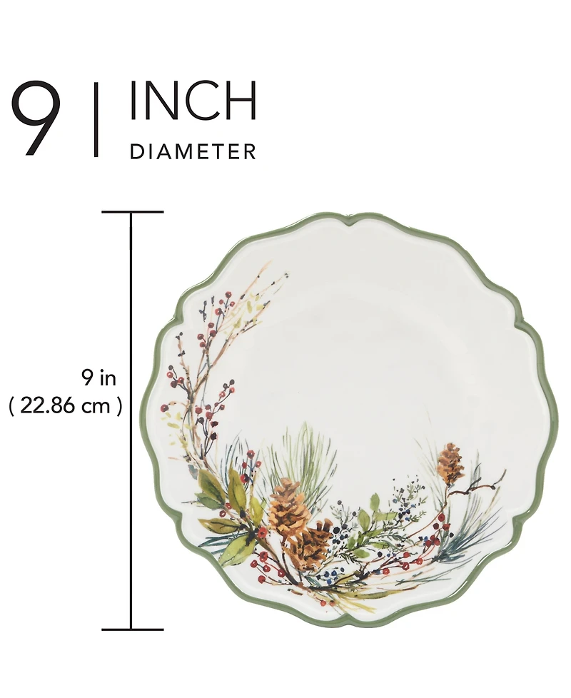 Certified International Winters Forest Salad Plates, Set of 4