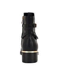 Calvin Klein Women's Jasen Buckle Strap Block Heel Booties